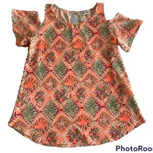 Star Vixen Bright Cold Shoulder Top Size Small